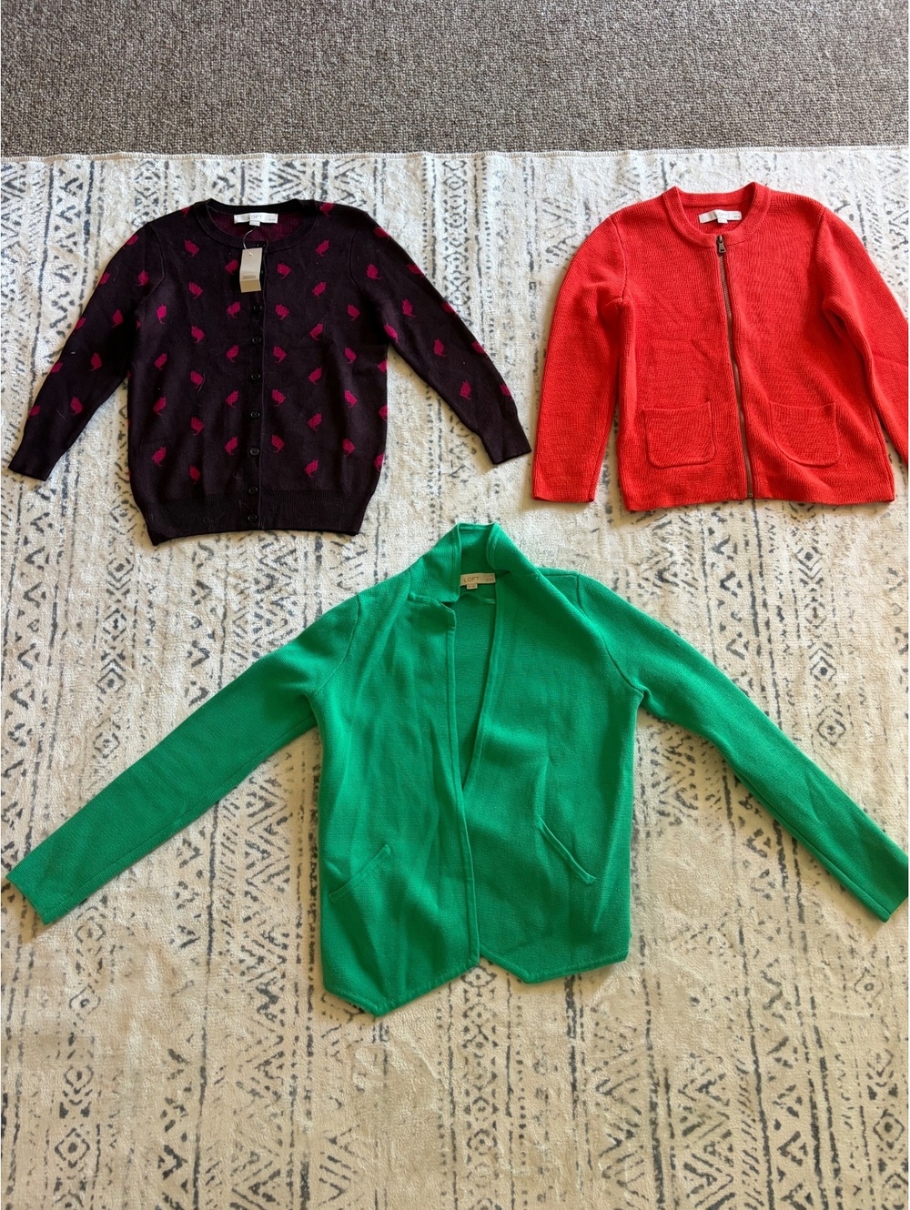 LOFT Women's Cardigan Sweaters Bundle - 3 Pieces, Size XS Petite